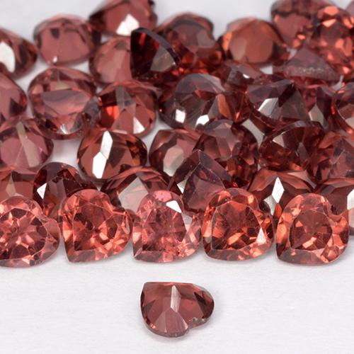 Gemme di Granato Piropo Rosso scuro naturale da 1.25 ct, A forma di cuore, VVS-VS