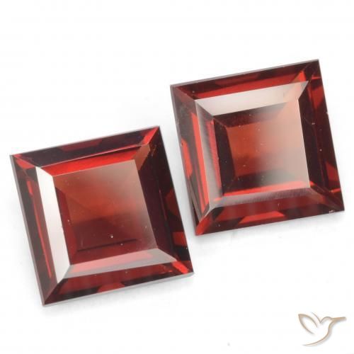 Gemme di Granato Piropo Rosso medio naturale da 4.13 ct, Quadrato, VVS-VS