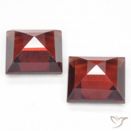 Gemme di Granato Piropo Rosso medio naturale da 4.13 ct, Quadrato, VVS-VS