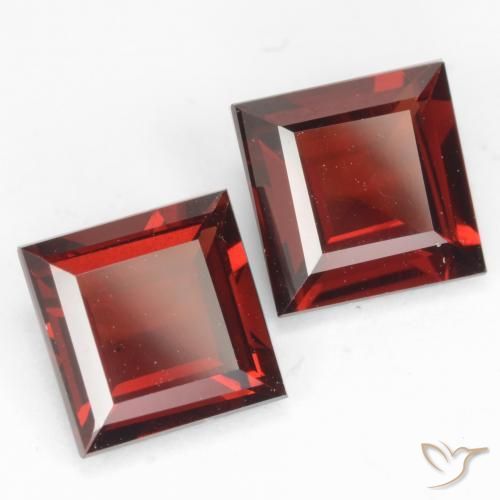 Gemme di Granato Piropo Ribes Rosso naturale da 4.04 ct, Quadrato, VVS-VS