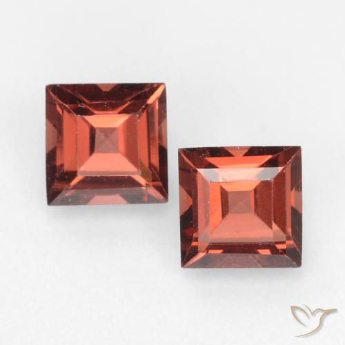0.89ctw Naturale Rosso mattone intenso Granato Piropo, Quadrato, VVS-VS