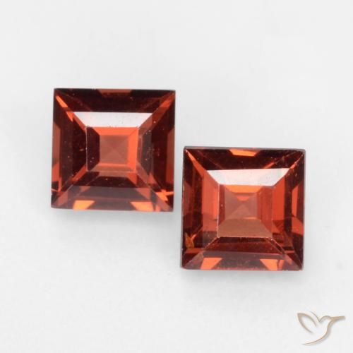 0.88ctw Naturale Rosso scuro Granato Piropo, Quadrato, VVS-VS