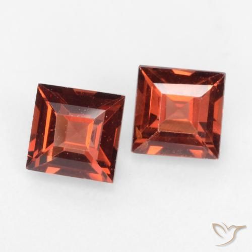 Gemme di Granato Piropo Rosso scuro naturale da 0.88 ct, Quadrato, VVS-VS