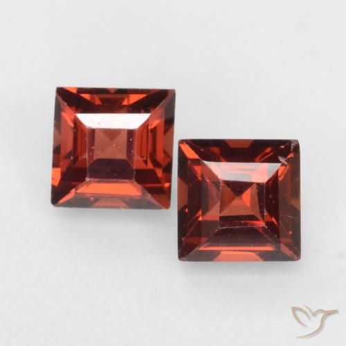 0.98ctw Naturale Rosso medio Granato Piropo, Quadrato, VVS-VS