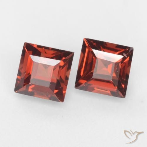 Gemme di Granato Piropo Rosso medio naturale da 0.98 ct, Quadrato, VVS-VS