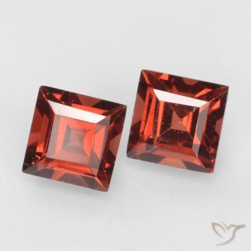 Gemme di Granato Piropo Rosso medio naturale da 0.94 ct, Quadrato, VVS-VS