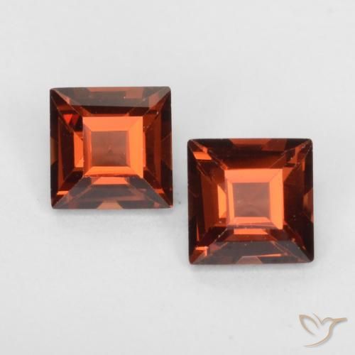 0.88ctw Naturale Rosso medio Granato Piropo, Quadrato, VVS-VS