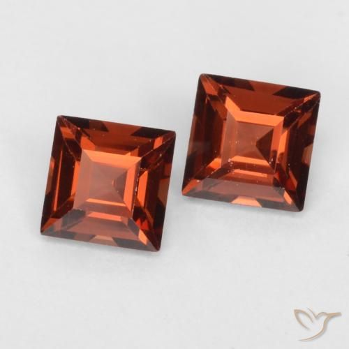 Gemme di Granato Piropo Rosso medio naturale da 0.88 ct, Quadrato, VVS-VS