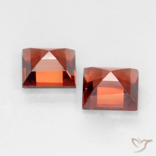 Gemme di Granato Piropo Rosso medio naturale da 0.88 ct, Quadrato, VVS-VS