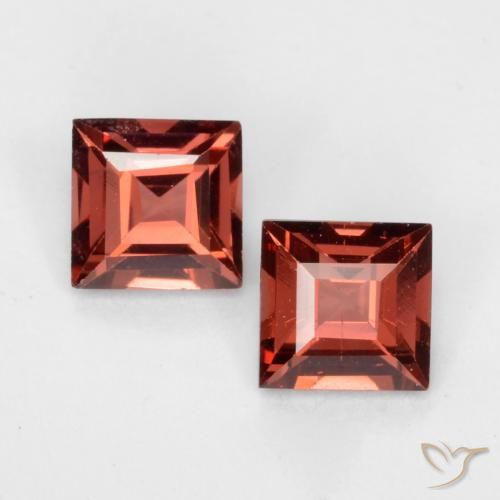0.81ctw Naturale Rosso mattone intenso Granato Piropo, Quadrato, VVS-VS