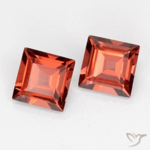 Gemme di Granato Piropo Rosso scarlatto naturale da 0.88 ct, Quadrato, VVS-VS