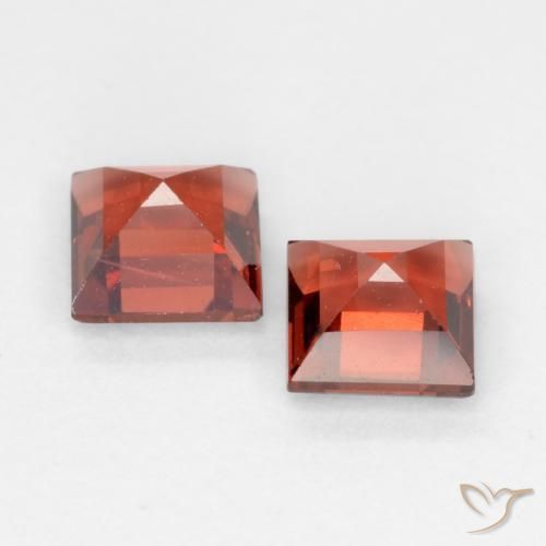 Gemme di Granato Piropo Rosso medio naturale da 0.90 ct, Quadrato, VVS-VS
