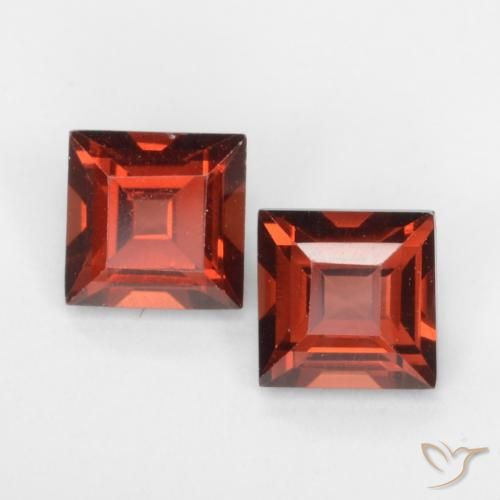 1.00ctw Naturale Rosso medio Granato Piropo, Quadrato, VVS-VS