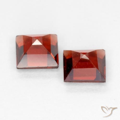 Gemme di Granato Piropo Ribes Rosso naturale da 0.94 ct, Quadrato, VVS-VS