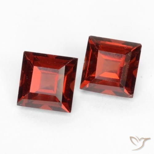 Gemme di Granato Piropo Ribes Rosso naturale da 1.00 ct, Quadrato, VVS-VS