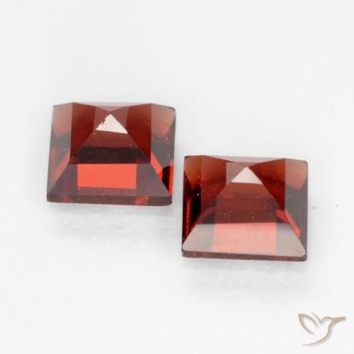 Gemme di Granato Piropo Ribes Rosso naturale da 1.00 ct, Quadrato, VVS-VS