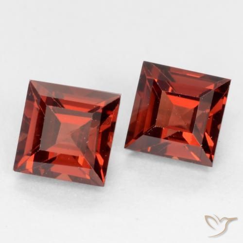 Gemme di Granato Piropo Rosso scarlatto profondo naturale da 1.04 ct, Quadrato, VVS-VS