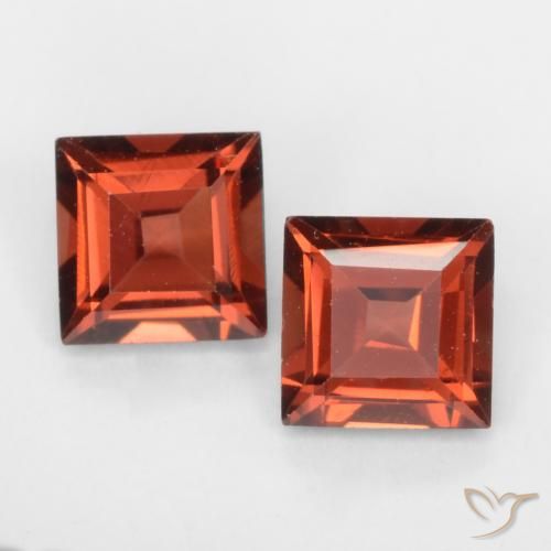 Gemme di Granato Piropo Rosso medio naturale da 0.86 ct, Quadrato, VVS-VS