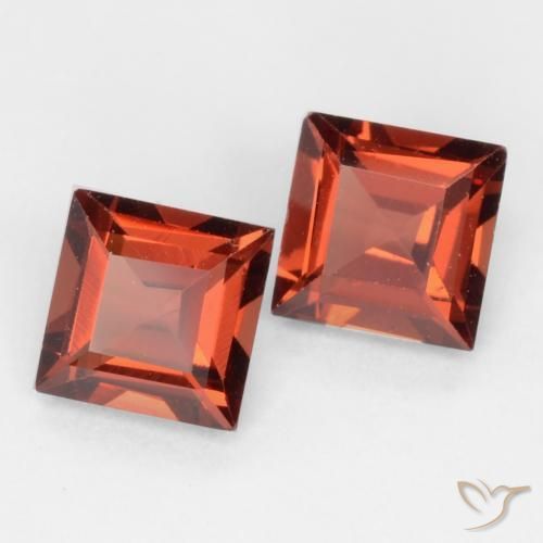Gemme di Granato Piropo Rosso medio naturale da 0.86 ct, Quadrato, VVS-VS