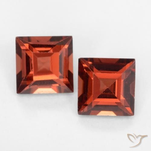 0.88ctw Naturale Rosso medio Granato Piropo, Quadrato, VVS-VS