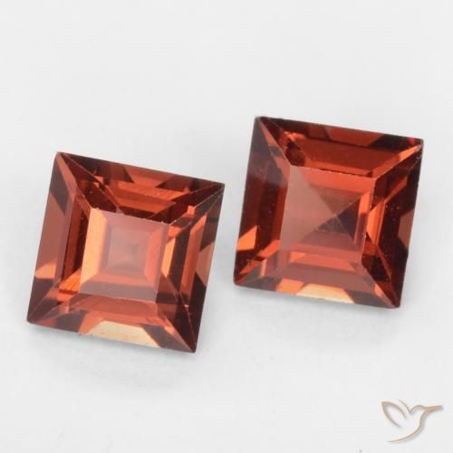 Gemme di Granato Piropo Rosso medio naturale da 0.88 ct, Quadrato, VVS-VS