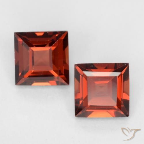 0.84ctw Naturale Rosso medio Granato Piropo, Quadrato, VVS-VS