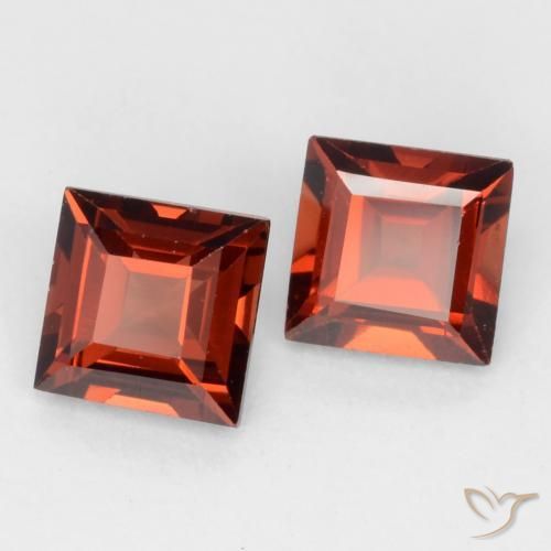 Gemme di Granato Piropo Rosso medio naturale da 0.84 ct, Quadrato, VVS-VS