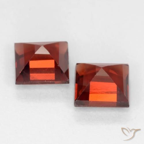 Gemme di Granato Piropo Ribes Rosso naturale da 0.91 ct, Quadrato, VVS-VS
