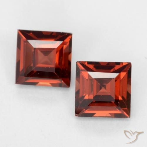 0.97ctw Naturale Rosso medio Granato Piropo, Quadrato, VVS-VS