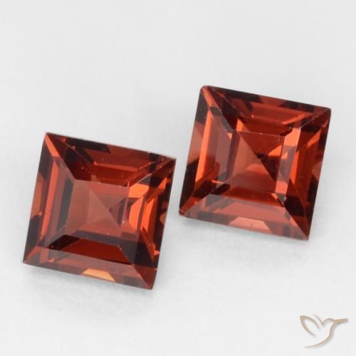 Gemme di Granato Piropo Rosso medio naturale da 0.97 ct, Quadrato, VVS-VS