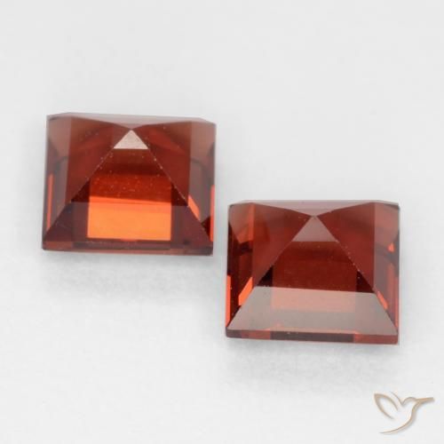 Gemme di Granato Piropo Ribes Rosso naturale da 0.95 ct, Quadrato, VVS-VS