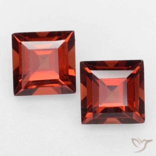 0.93ctw Naturale Rosso medio Granato Piropo, Quadrato, VVS-VS