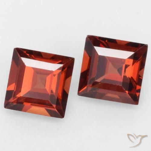 Gemme di Granato Piropo Rosso medio naturale da 0.93 ct, Quadrato, VVS-VS