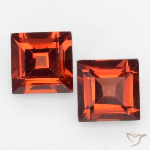 0.85ctw Naturale Rosso brillante Granato Piropo, Quadrato, VVS-VS