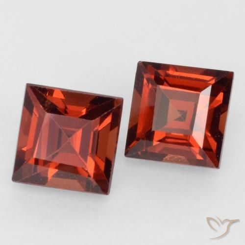 Gemme di Granato Piropo Rosso medio naturale da 0.94 ct, Quadrato, VVS-VS