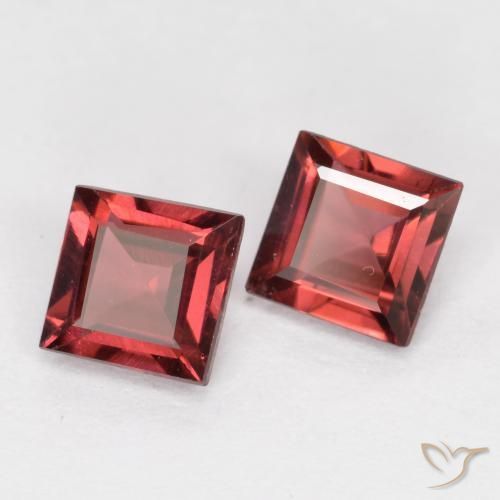Gemme di Granato Piropo Rosso tendente al rosa naturale da 0.99 ct, Quadrato, VS