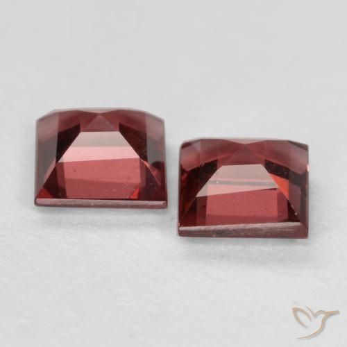 Gemme di Granato Piropo Rosso scuro naturale da 0.91 ct, Quadrato, VS