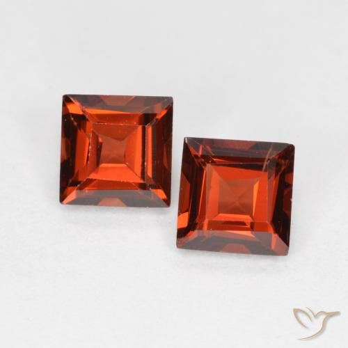 0.90ctw Naturale Rosso brillante Granato Piropo, Quadrato, VS