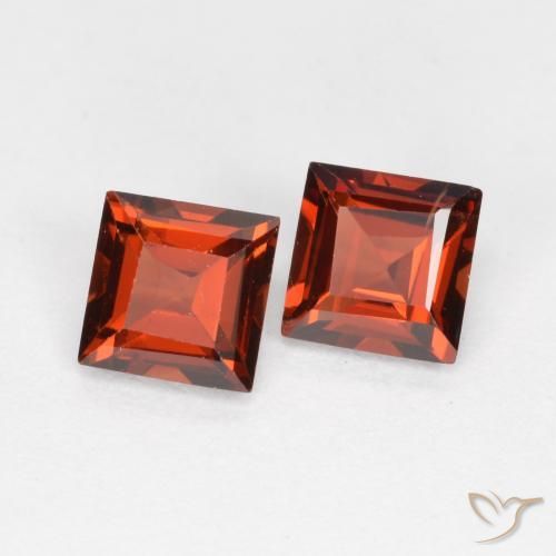 Gemme di Granato Piropo Rosso brillante naturale da 0.90 ct, Quadrato, VS