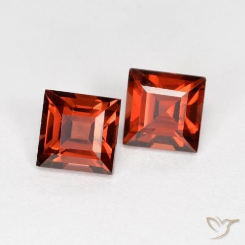 Gemme di Granato Piropo Ribes Rosso naturale da 0.97 ct, Quadrato, VS