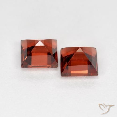 Gemme di Granato Piropo Ribes Rosso naturale da 0.97 ct, Quadrato, VS
