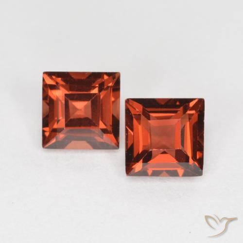 0.96ctw Naturale Rosso medio Granato Piropo, Quadrato, VS
