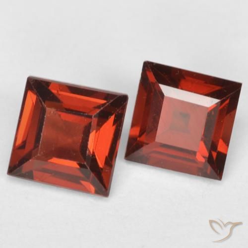Gemme di Granato Piropo Ribes Rosso naturale da 0.86 ct, Quadrato, VS