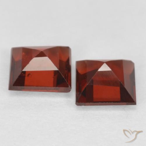 Gemme di Granato Piropo Ribes Rosso naturale da 0.86 ct, Quadrato, VS