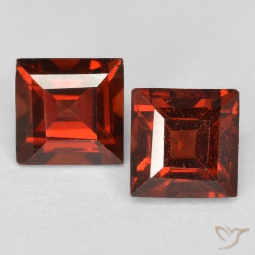 1.00ctw Naturale Rosso medio Granato Piropo, Quadrato, VS