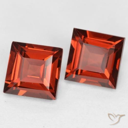 Gemme di Granato Piropo Sangria rossa naturale da 0.93 ct, Quadrato, VS