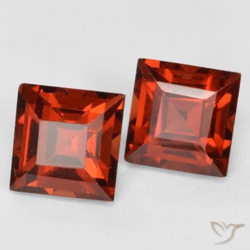 Gemme di Granato Piropo Sangria rossa naturale da 0.98 ct, Quadrato, VS