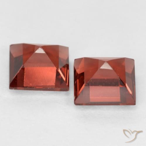 Gemme di Granato Piropo Rosso medio naturale da 0.89 ct, Quadrato, VS