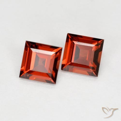 Gemme di Granato Piropo Ribes Rosso naturale da 0.88 ct, Quadrato, VS