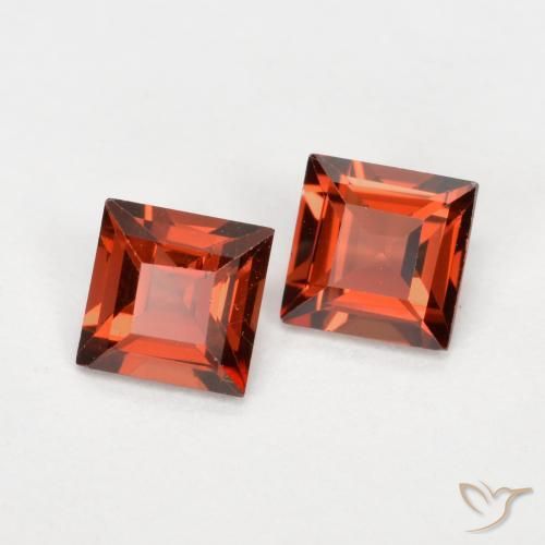 Gemme di Granato Piropo Ribes Rosso naturale da 0.91 ct, Quadrato, VS